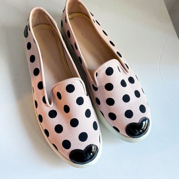 Hogan X Katie Grand Pink Polka Dot Slip on Sneakers 37 Italy - Picture 1 of 8